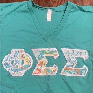 Phi sigma sigma letter t shirt sorority